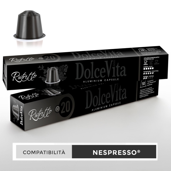 Dolce Vita Kompatibilní kapslí pro Nespresso Aluminum Ristretto - 10 pcs