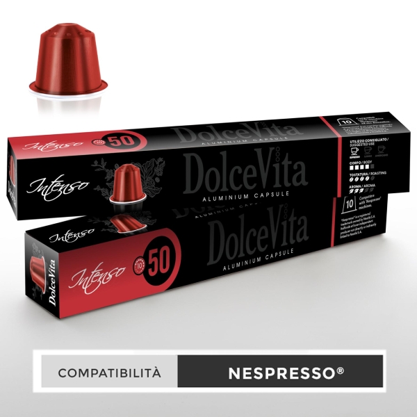 Dolce Vita Kompatibilní kapslí pro Nespresso Aluminum Intenso - 10 pcs