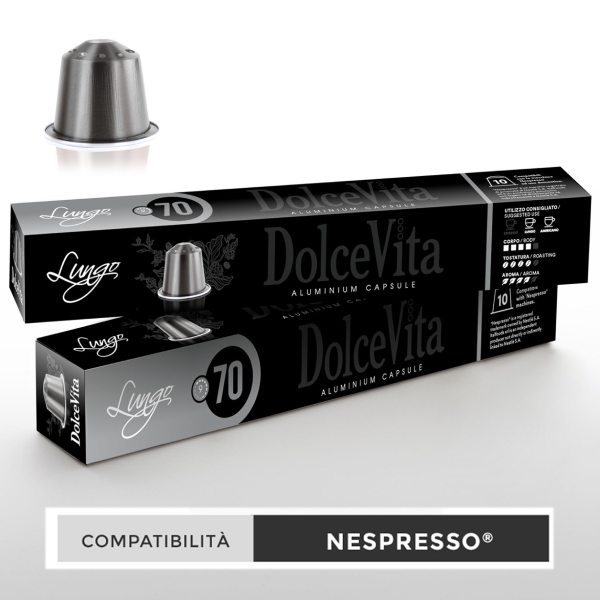 Dolce Vita Kompatibilní kapslí pro Nespresso Aluminum Lungo - 10 pcs