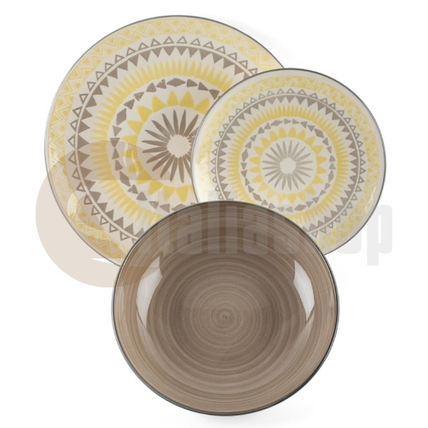 Evviva Dishes set Gradara Yellow - 18 pcs.