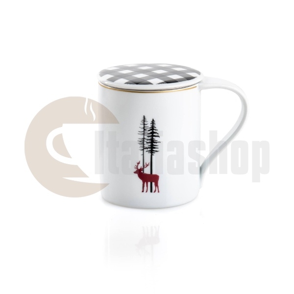 Evviva Tea Cup With Lid And Metal Strainer Cortina 