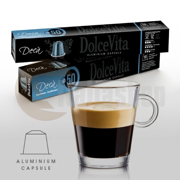 Dolce Vita Compatible Capsules for Nespresso Aluminum Decaffeinato - 10 pcs