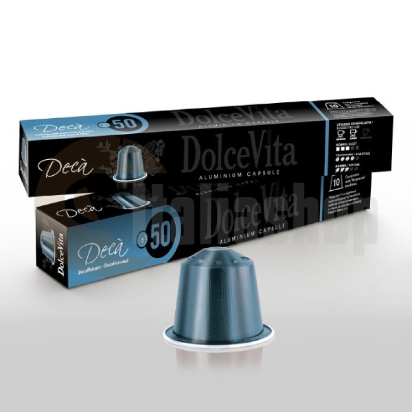 Dolce Vita Compatible Capsules for Nespresso Aluminum Decaffeinato - 10 pcs