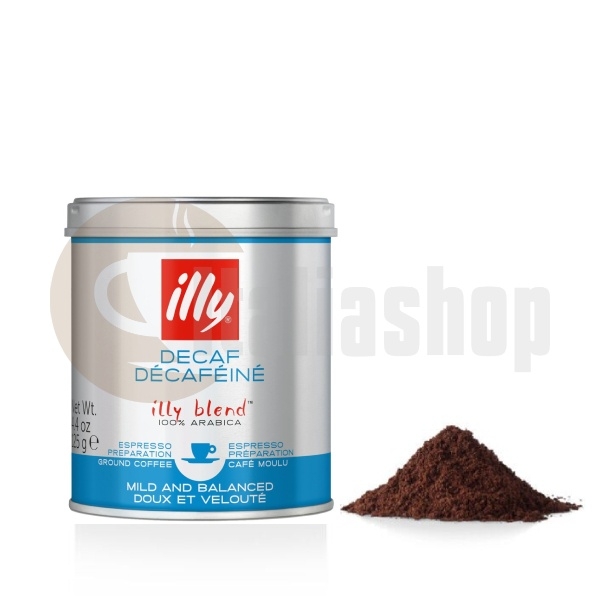 Illy Ground Coffee Decaffeinato for Espresso - 125 gr