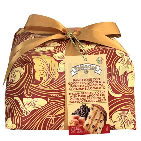 Panettone With Chocolate Drops Stuffed With Salted Caramel Cream