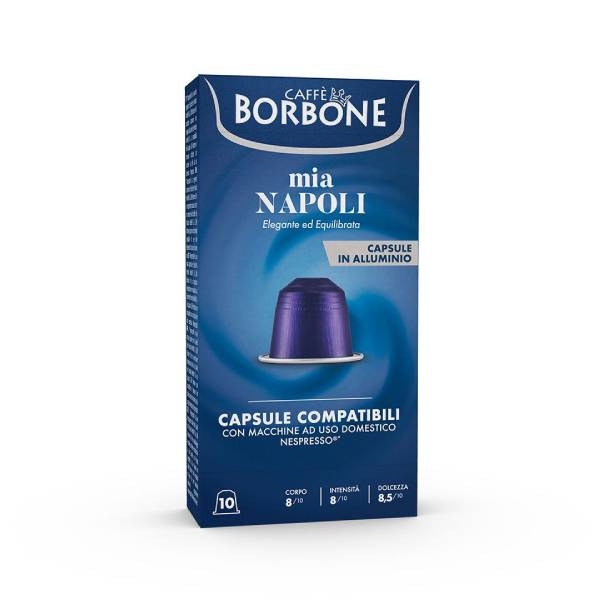Borbone Compatible Capsules Nespresso Alluminio Mia Napoli 10 pcs