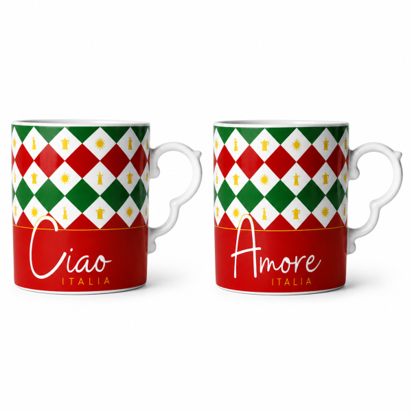 Bialetti Ciao Italia – Sada 2 Porcelánových Hrnků