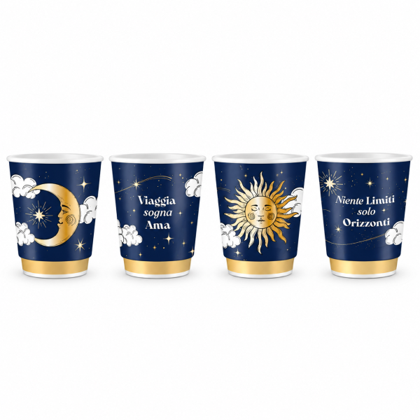 Sada 4 šálků „Slunce a Měsíc“ – Bialetti Cielo Stellato
