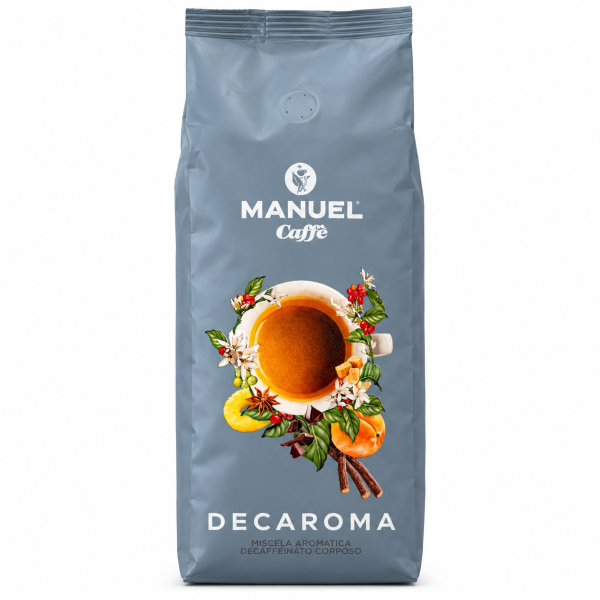 Manuel Caffè bezkofeinová zrnková káva Decaroma – 500 g